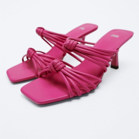 NWT ZARA Knotted Heel Sandals size 39